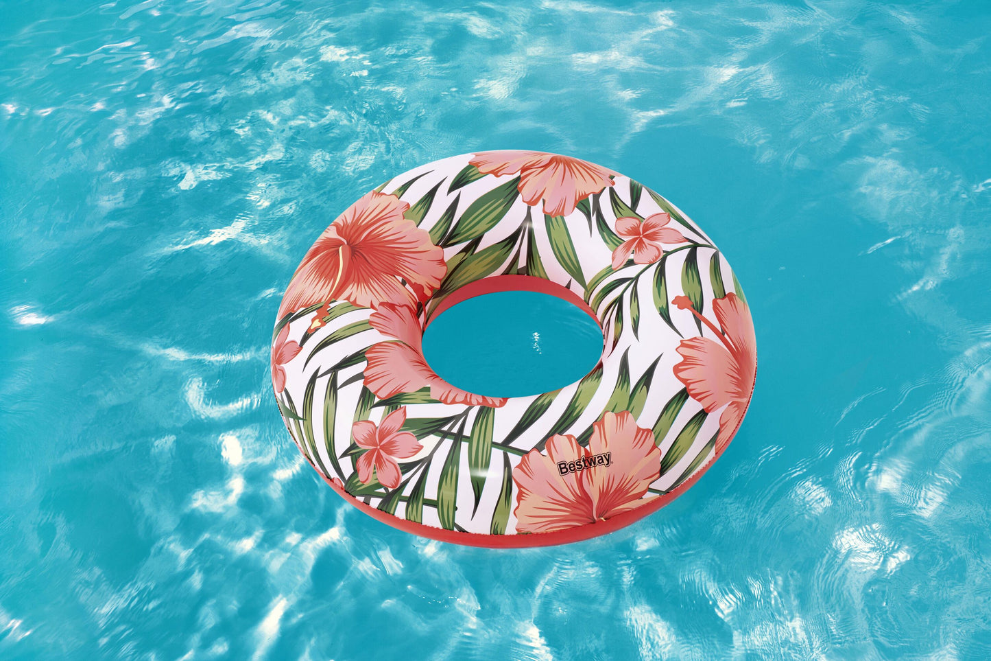 Bestway 1.19m Tropical Palms Swim Tube (1 Swim Tube, Repair Patch) - Age 12+