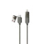 XPower MF240 Zinc Alloy Sync & Charge Cable - 240W / USB-C / USB-A / Lightning / 1.2 Meter / Titanium