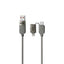 XPower MF240 Zinc Alloy Sync & Charge Cable - 240W / USB-C / USB-A / Lightning / 1.2 Meter / Titanium