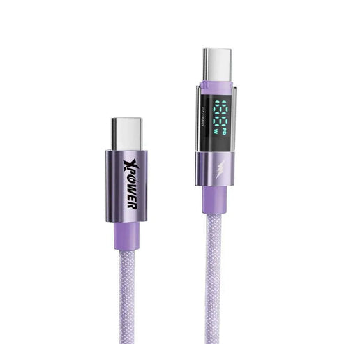 XPower UC100D LED Display Sync & Charge Cable - 100W / USB-C / 1 Meter / Purple