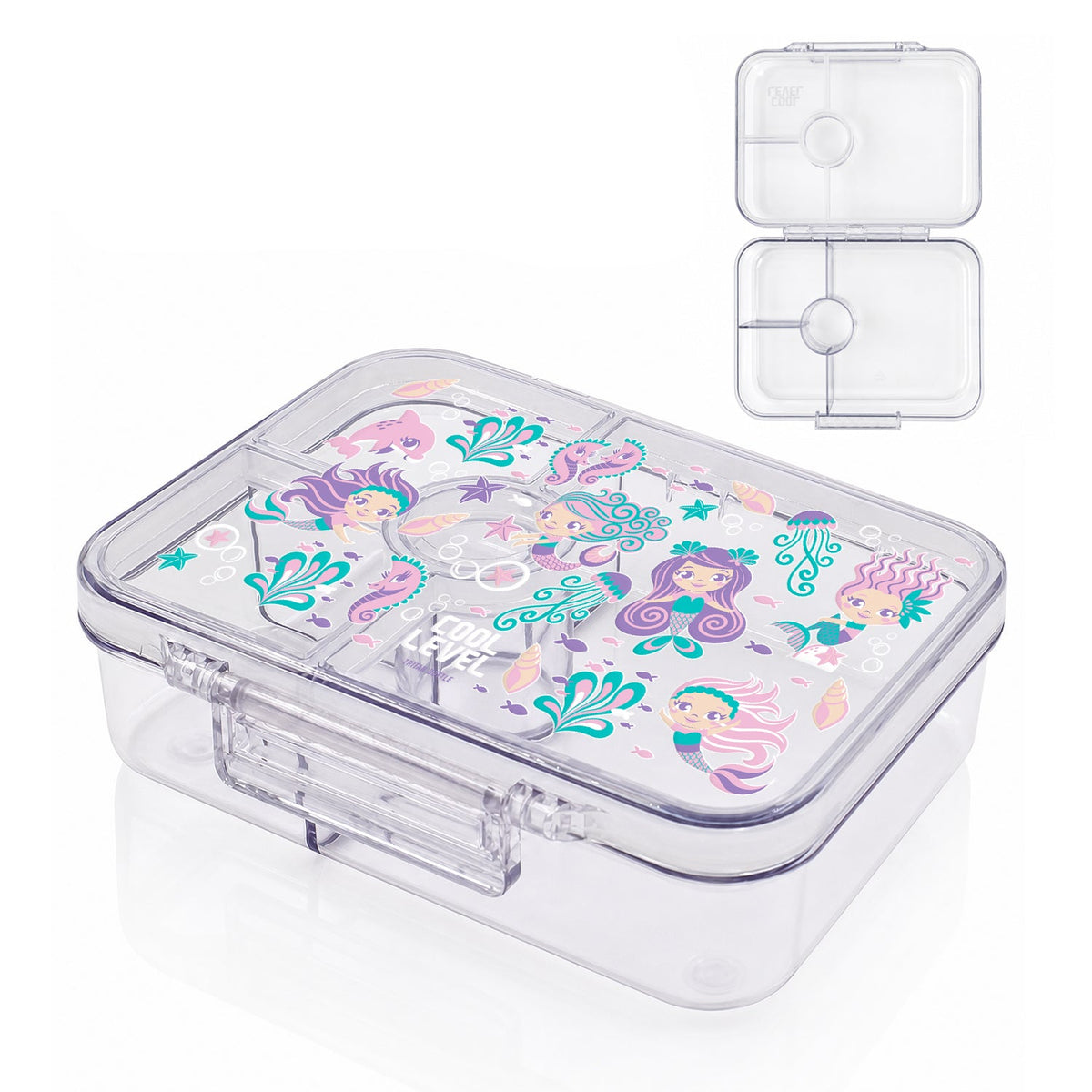 COOL LEVEL Healthy Transparent Compartment Lunchbox  F26 - Assorted