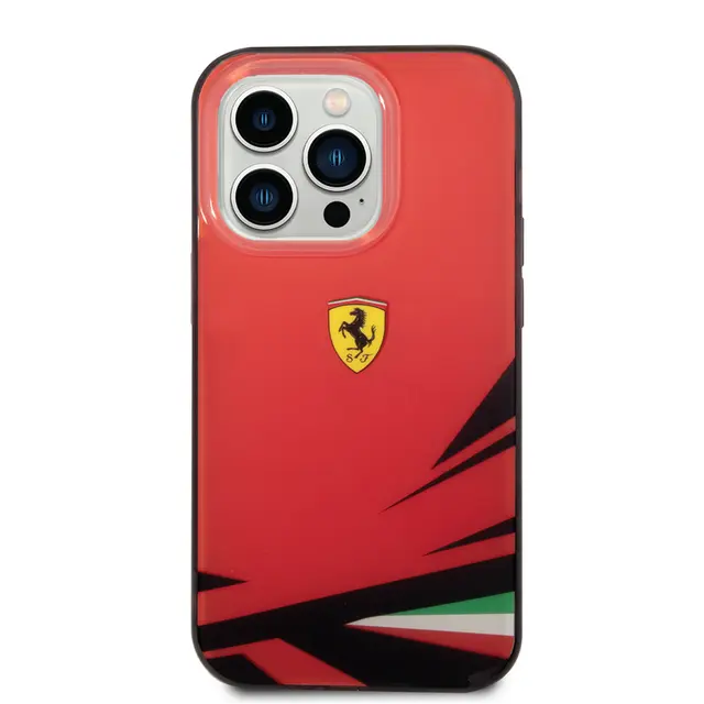 Ferrari iPhone 14 Pro Max PC/TPU Case with Double Layer Print - Red Accessories > Mobiles & Tablets > Mobiles