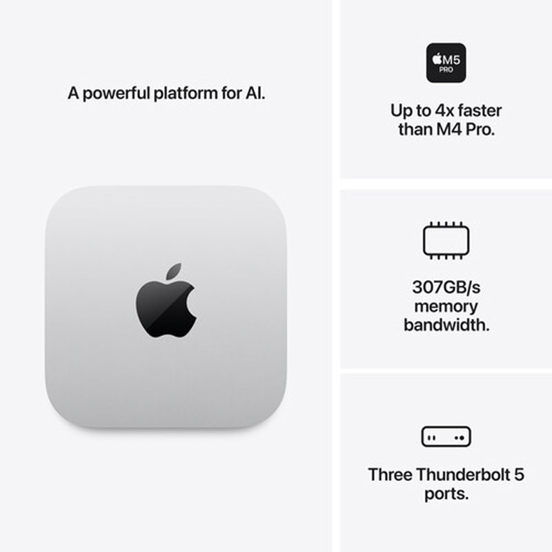 Apple Mac Mini - M5 Pro / 18-Core CPU / 20-Core GPU / 64GB RAM / 1TB SSD / Silver / 1YW