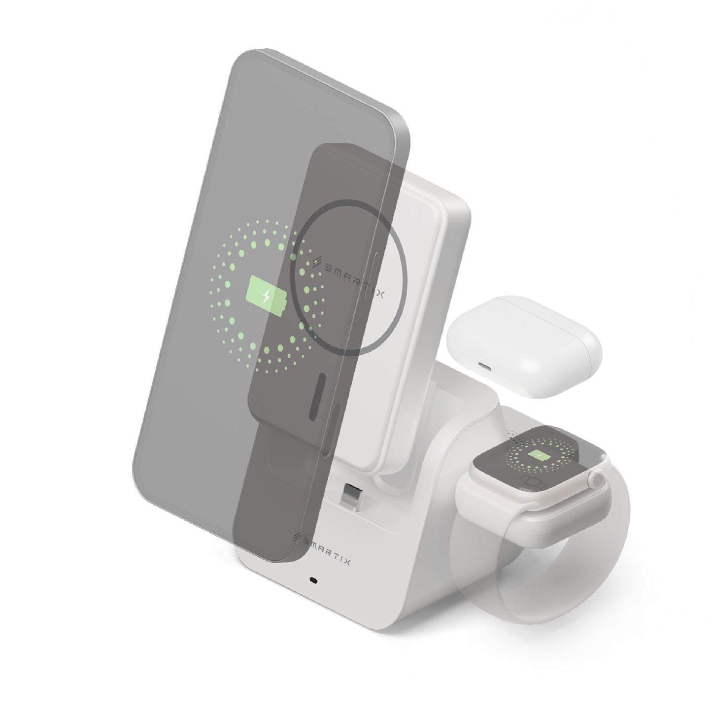 Smartix AirDock 3 in 1 Dock + Detachable Power Bank - 10000mAh / 20W / USB-C / White