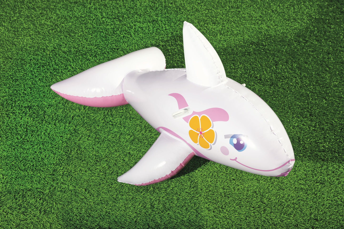 Bestway 1.57m x 94cm Whale Ride-on (Contents: 1 Ride-on, Repair Patch) - Age 3+
