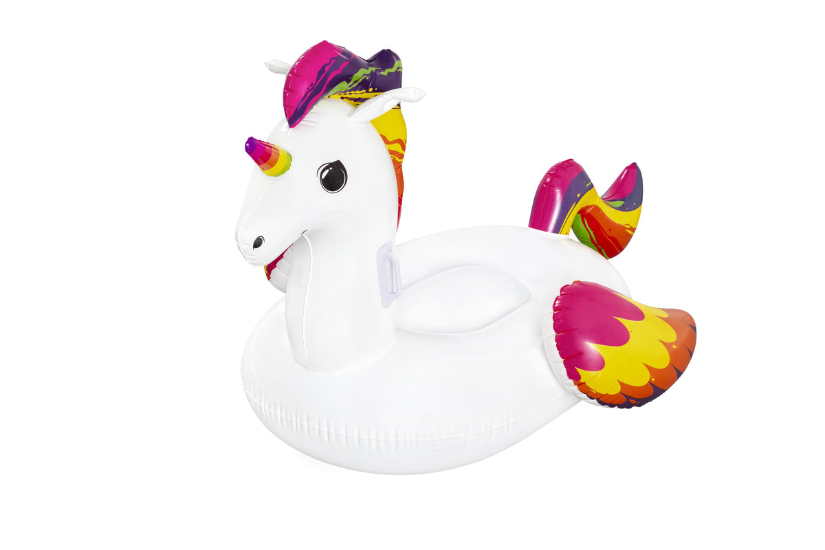 Bestway 1.55m x 1.19m Fantasy Unicorn Ride-On (Contents: 1 Ride-On, Repair Patch) - Age 3+