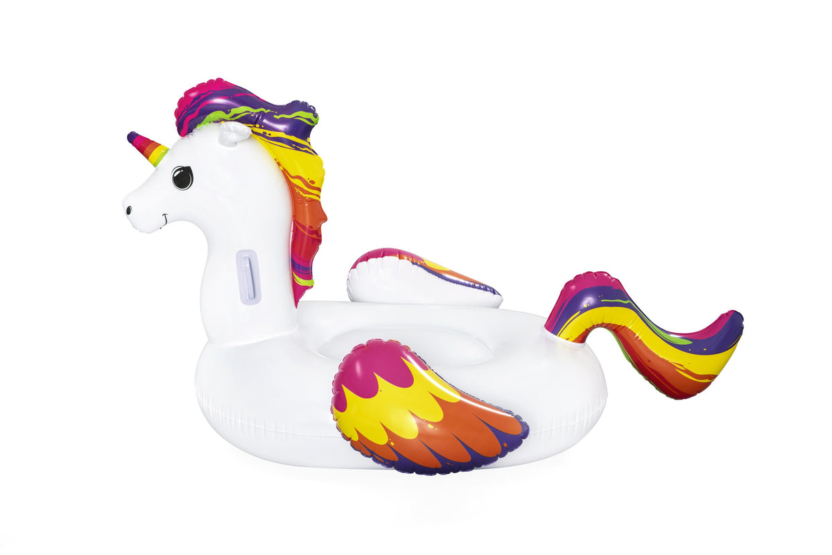 Bestway 1.55m x 1.19m Fantasy Unicorn Ride-On (Contents: 1 Ride-On, Repair Patch) - Age 3+