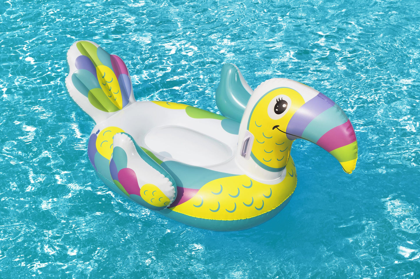 Bestway 1.73m x 91cm Toucan Pool Day Ride-On (Contents: 1 Ride-On, Repair Patch) - Age 3+