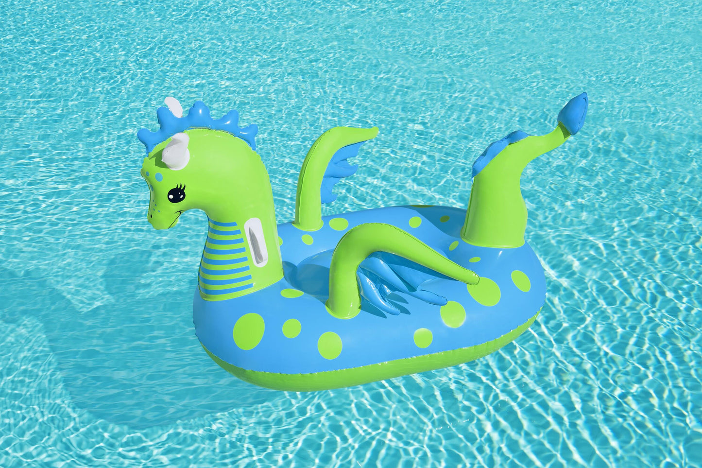 Bestway 1.34m x 1.42m Fantasy Dragon Ride-On (1 Ride-On, Repair Patch) - Age 3+