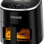 Black+Decker Aerofry Digital Air Fryer, 1300W, 4.2 litres Capacity, Rapid Hot Air Circulation for Frying, Grilling, Baking and Broiling, Brushed Finish, Viewing Window - Black - AF4210-B5