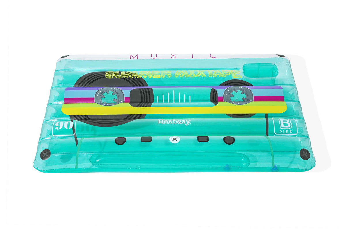Bestway 1.74m x 1.17m Retro Beats Pool Float (Contents: 1 Float, Repair Patch)