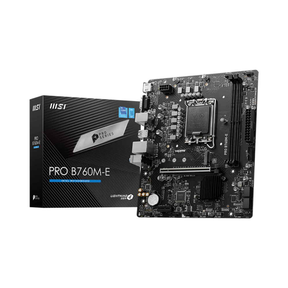 MSI PRO B760M-E  Motherboard - DDR5 / HDMI / USB - Black