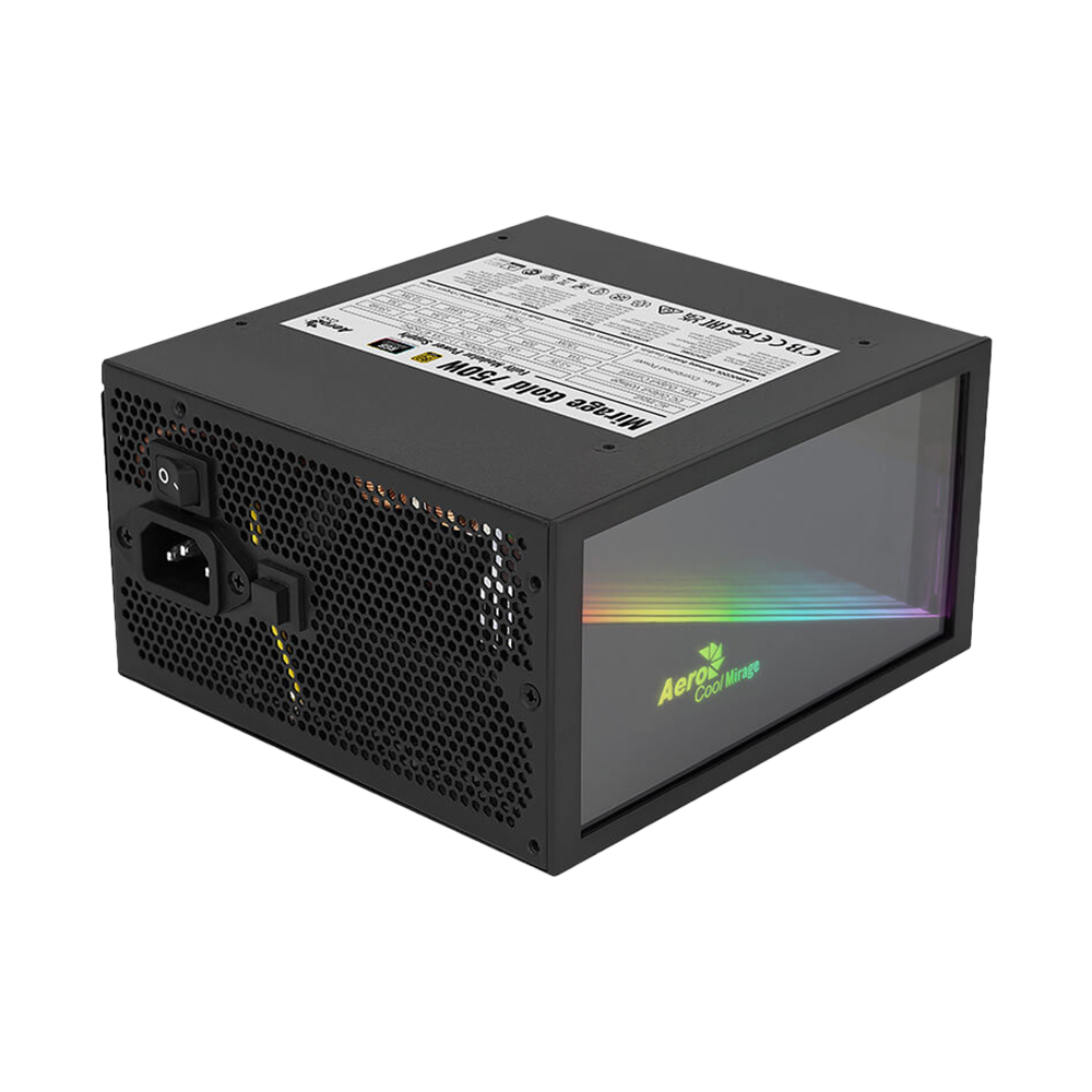 Aerocool MIRAGE Fully Modular 80 Plus Gold Power Supply - 750W / Black