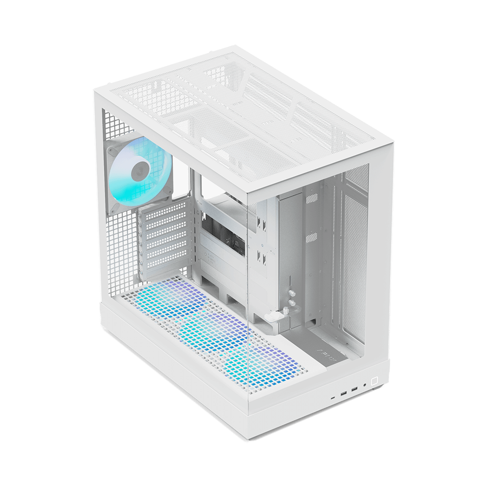 APNX V2-F With 4 Fans Mid Tower Case - White
