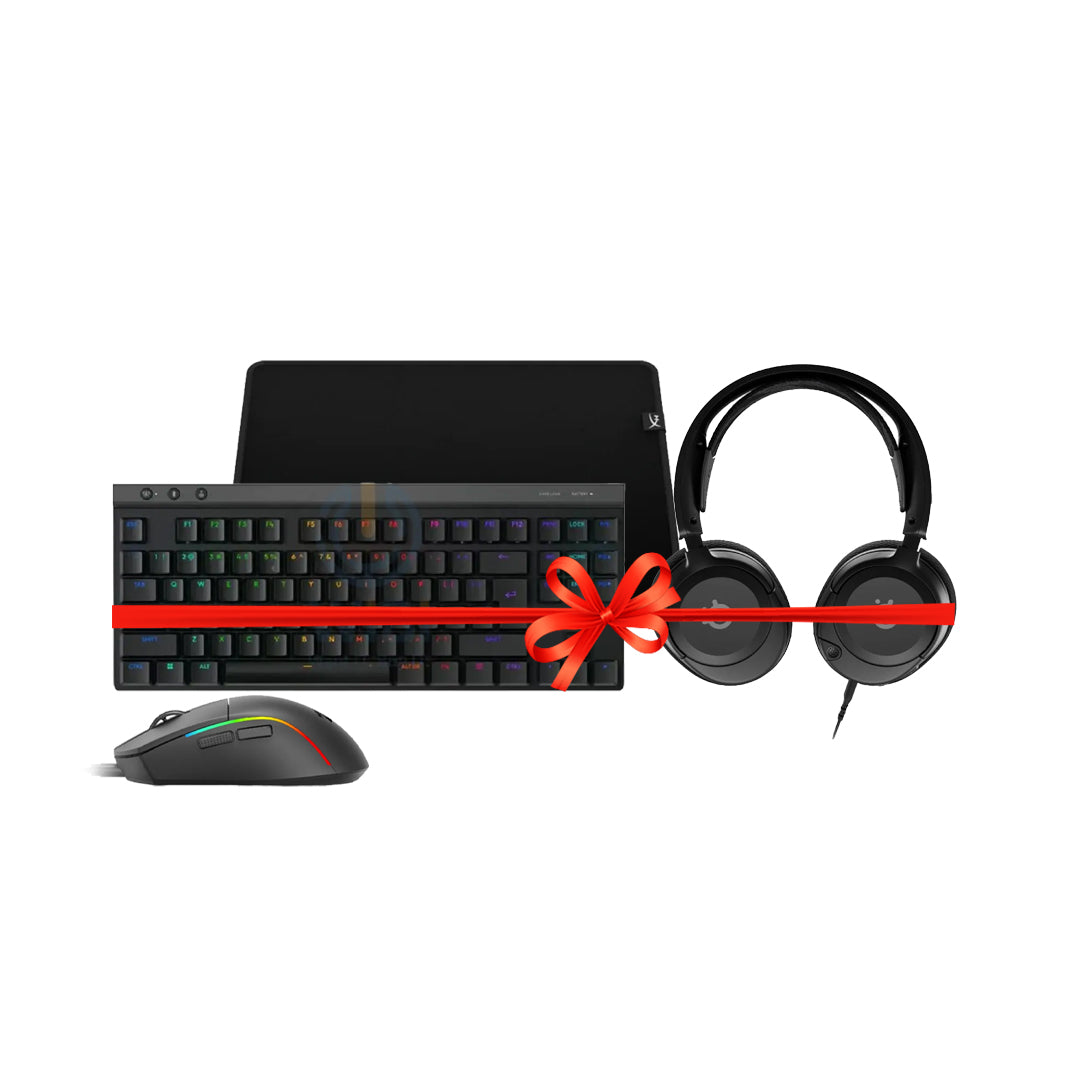 لوحة مفاتيح ألعاب لوجيتك G515 لايت سبيد TKL ميكانيكية، لاسلكية، تكتيكال / إنجليزي / باللون الأسود + ماوس باد ألعاب هايبر إكس بلسفاير / مقاس ميديم + سماعة رأس ألعاب ستيل سيريز آركتس نوفا 1 متعددة الأنظمة + ماوس ألعاب سلكي ريدراجون M816-RGB - عرض حزمة