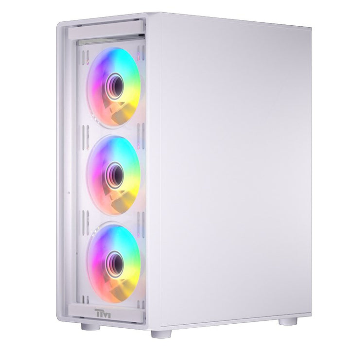 Twisted Minds Phantom Series ATX Mid Tower Gaming Case - White (4 ARGB Fans Included)