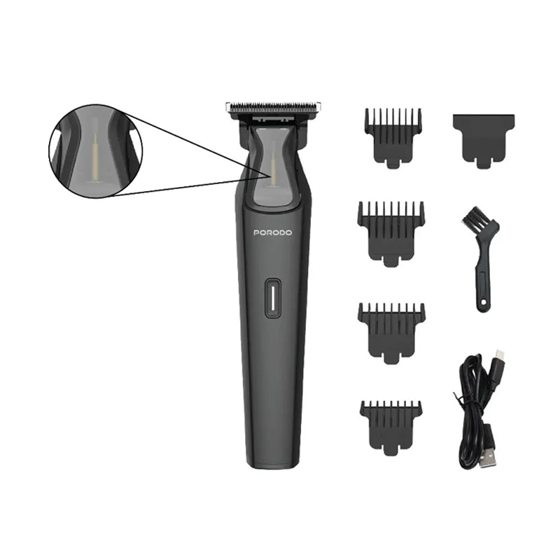 Porodo Lifestyle Spine Rechargeable Trimmer - Black