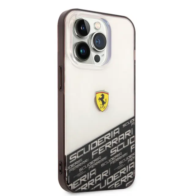 Ferrari iPhone 14 Pro Max PC/TPU IML Case with Bottom Scuderia Allover Print - Silver Accessories > Mobiles & Tablets >