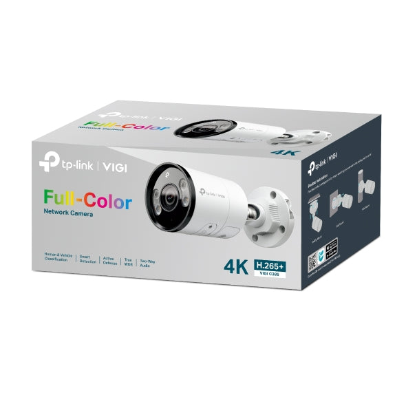 TP-Link (VIGI C385) VIGI 8MP Outdoor Full-Color Bullet Network Camera - 4K (8MP) / Smart Detection / Two-Way Audio