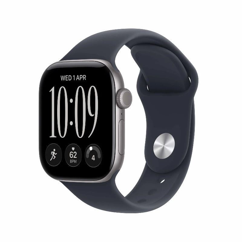 Apple Watch Series 12 - LTPO OLED / 64GB / 46mm / Bluetooth / Wi-Fi / Medium/Large / Space Grey Aluminium Case with Navy Blue Sport Band