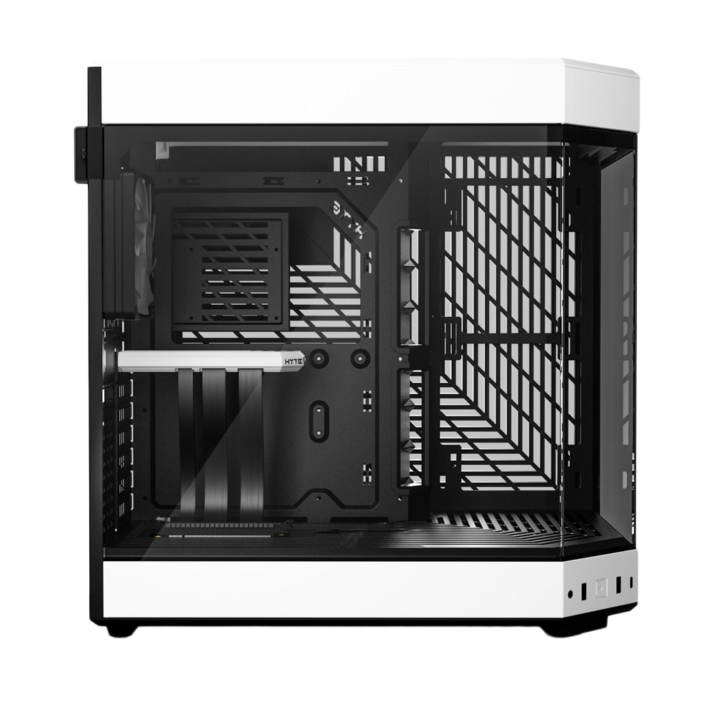 HYTE Y60 Dual Chamber Panoramic Tempered Glass ATX Case with 3 Fans - Black/White
