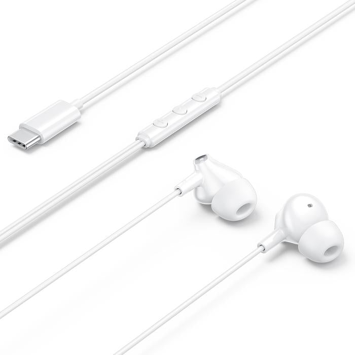 Vention Echo Lite USB-C In-Ear Wired Headphones with DAC Adapter 1.2M - White