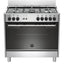 Lagermania 5 Burners Gas Cooker, 90x60cm, AMS95C31DX - Stainless Steel
