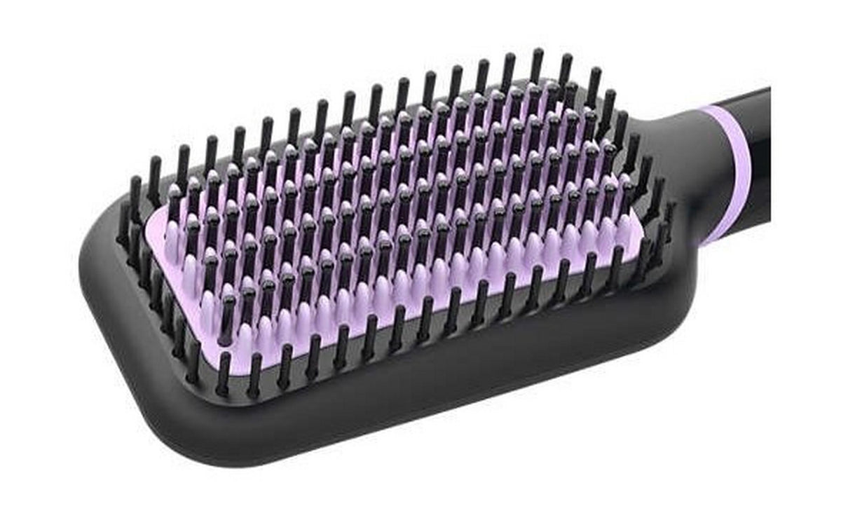 Philips Heated Straightening Brush with Ionic Care, 2 Heat Settings, BHH880/03 - Black/Violet