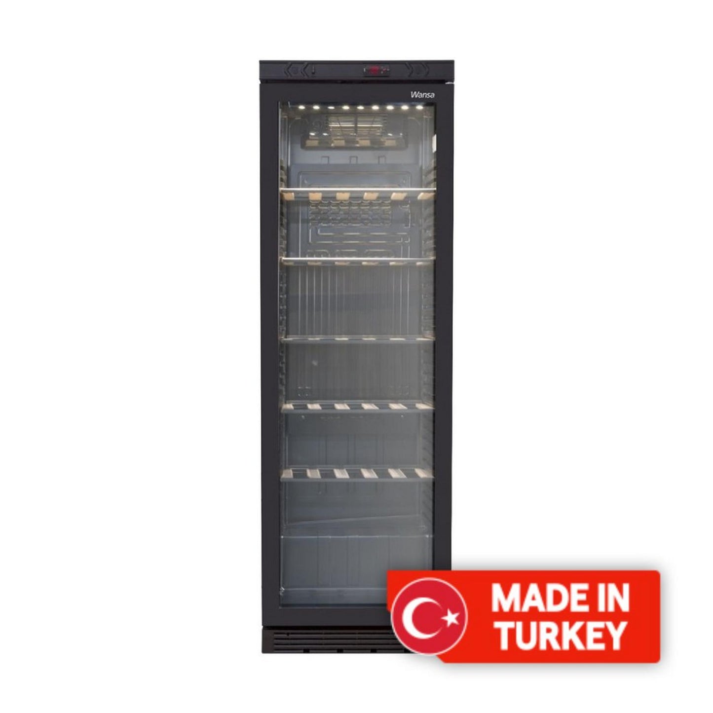 Wansa Beverage Cooler and Refrigerator, 14CFT, 385-Liters, WUSCO-385 - Black
