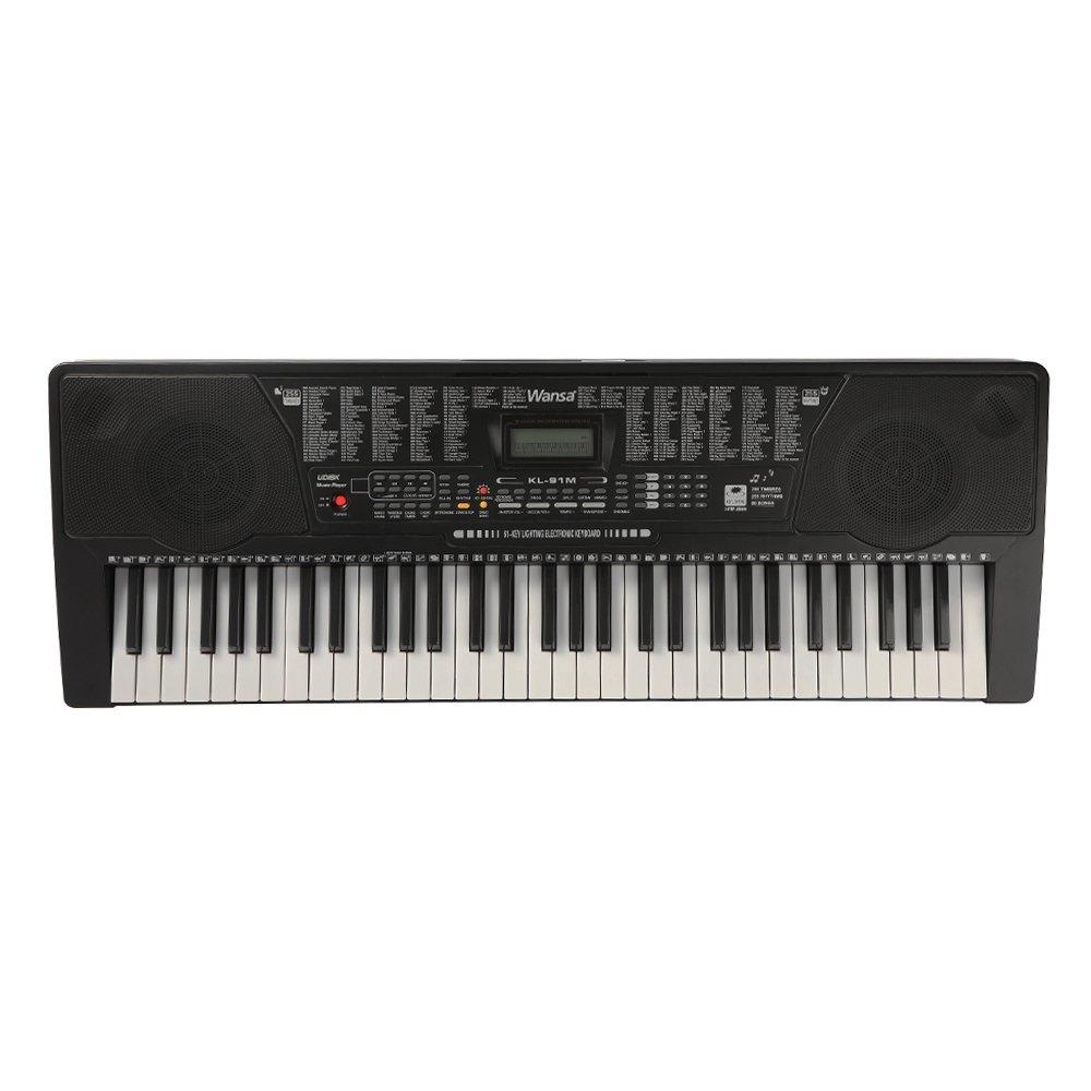 Wansa 61 Keys Musical Keyboard, KL-91M - Black