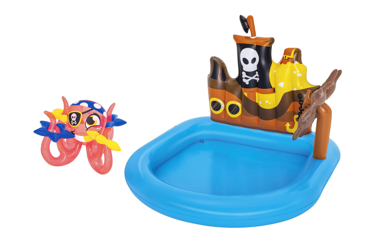 Bestway 1.40m x 1.30m x 1.04m ships ahoy play center (contents:one pool, one compass,four rings, one octopus, repair patch) age 2+