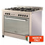 Wansa 5 Burners Gas Cooker, 100x60cm, WCI10502324XA - Stainless Steel