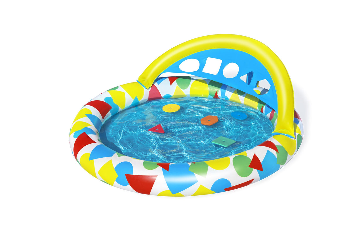 Bestway 1.20M X 1.17M X 46Cm Lil' Splash & Learn Baby Pool (Contents:1 Pool,Repair Patch,5 Pieces Of Eva) Age 8M+