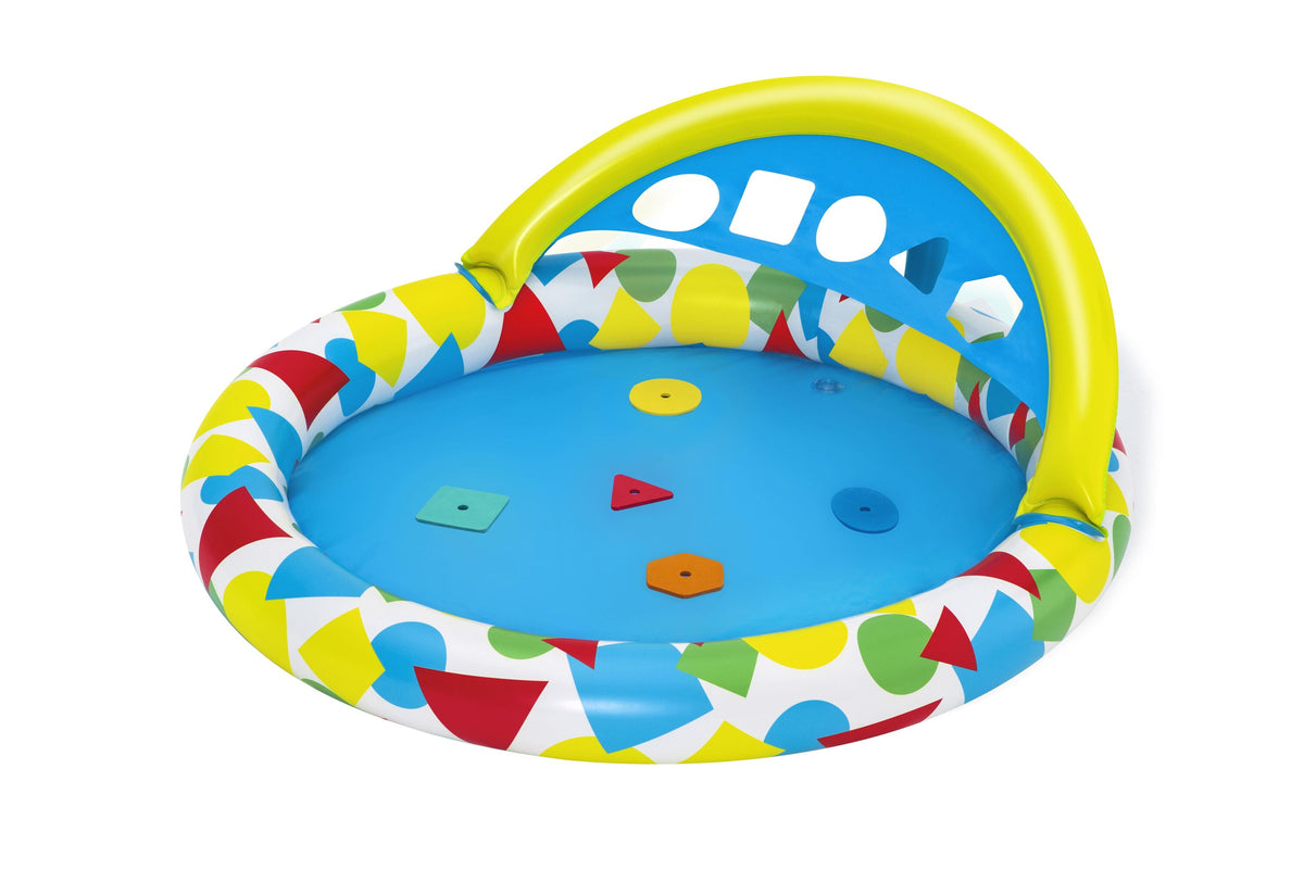 Bestway 1.20M X 1.17M X 46Cm Lil' Splash & Learn Baby Pool (Contents:1 Pool,Repair Patch,5 Pieces Of Eva) Age 8M+