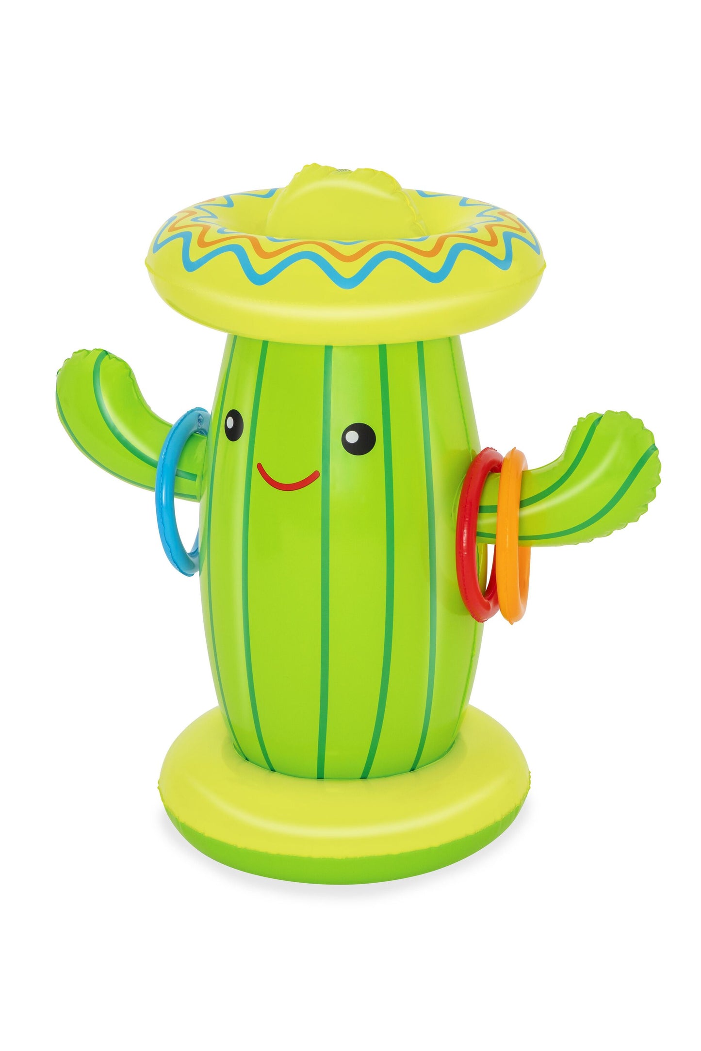 Bestway 1.05m x 60cm x 1.05m sweet & spiky cacti sprinkler (contents:one cacti,one swimming circle,three rings, heavy-duty repair patch) age 2+