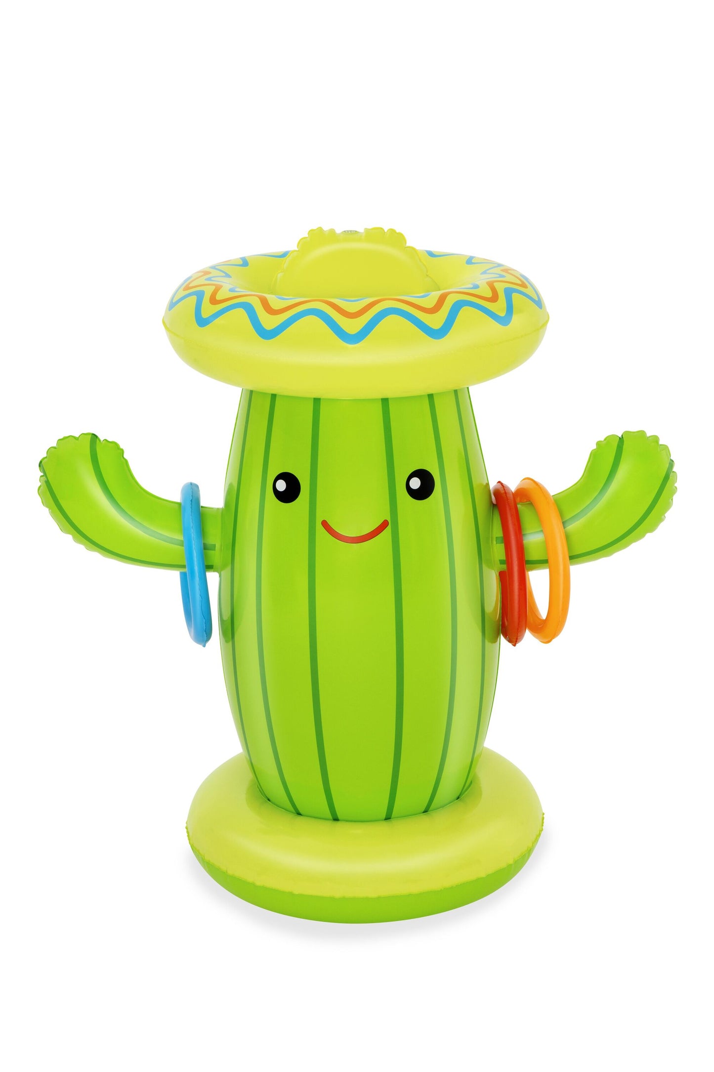 Bestway 1.05m x 60cm x 1.05m sweet & spiky cacti sprinkler (contents:one cacti,one swimming circle,three rings, heavy-duty repair patch) age 2+