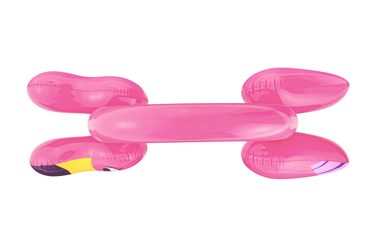 Bestway 3.40m x 1.10m x 1.93m jumbo flamingo sprinkler (contents:one product,heavy-duty repair patch) age 2+