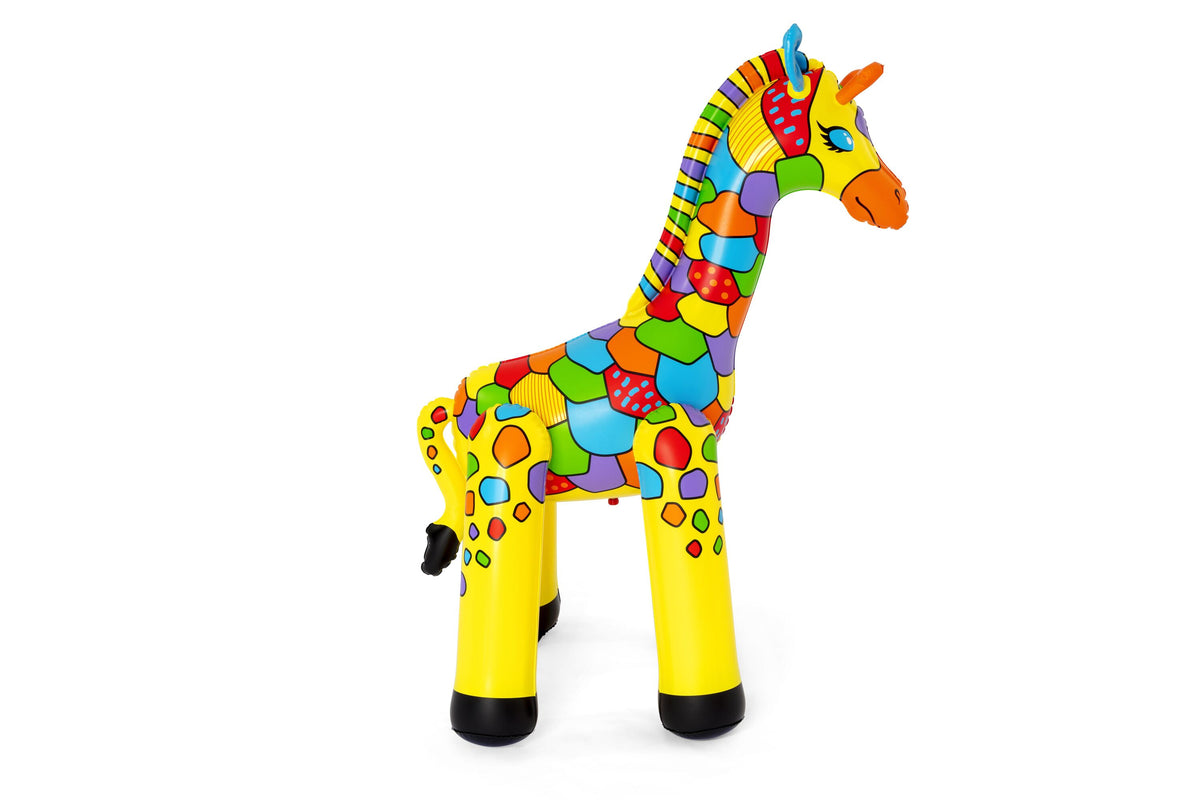 Bestway 1.42m x 1.04m x 1.98m jumbo giraffe sprinkler (contents:one sprinkler, heavy-duty repair patch) age 2+