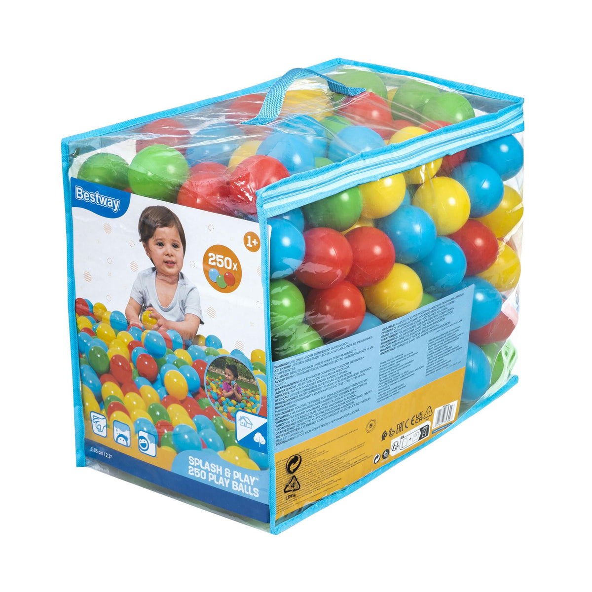 Bestway 5.85cm splash & play 250 play balls (250 play balls) age 1+