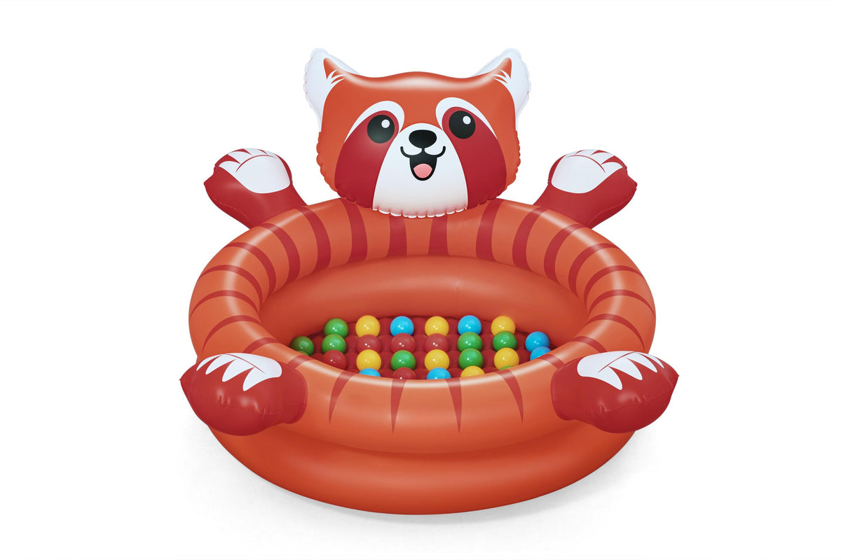 Bestway 1.07m x 94cm x 58cm playful red panda ball pit (1 ball pit, 50 play balls, repair patch) age 2+
