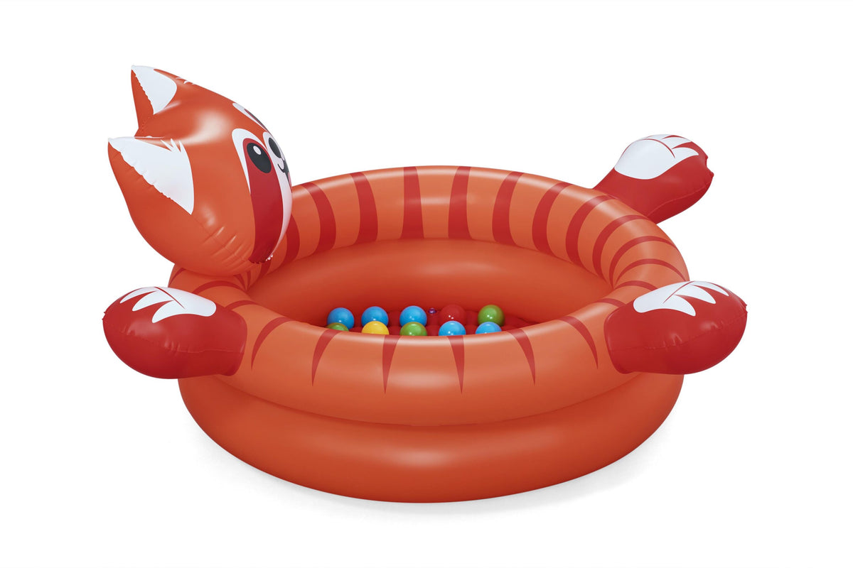 Bestway 1.07m x 94cm x 58cm playful red panda ball pit (1 ball pit, 50 play balls, repair patch) age 2+