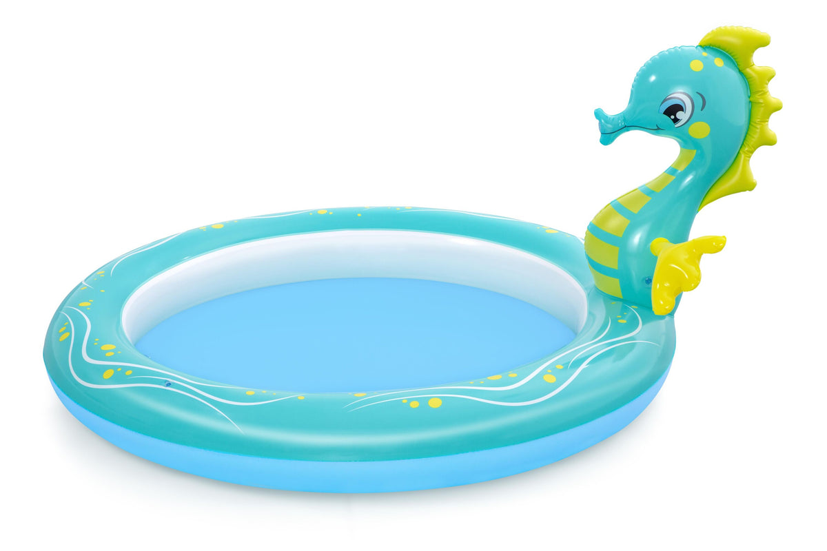 Bestway 1.88M X 1.60M X 86Cm Seahorse Sprinkler Pool (Contents:One Pool, Repair Patch) Age 2+