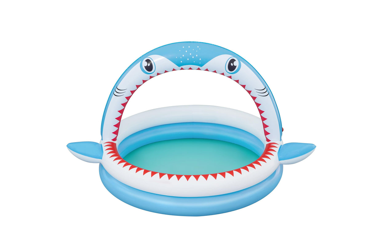 Bestway 1.63M X 1.27M X 92Cm Sharktastic Sprinkler Play Pool (1 Pool, Repair Patch.) Age 2+