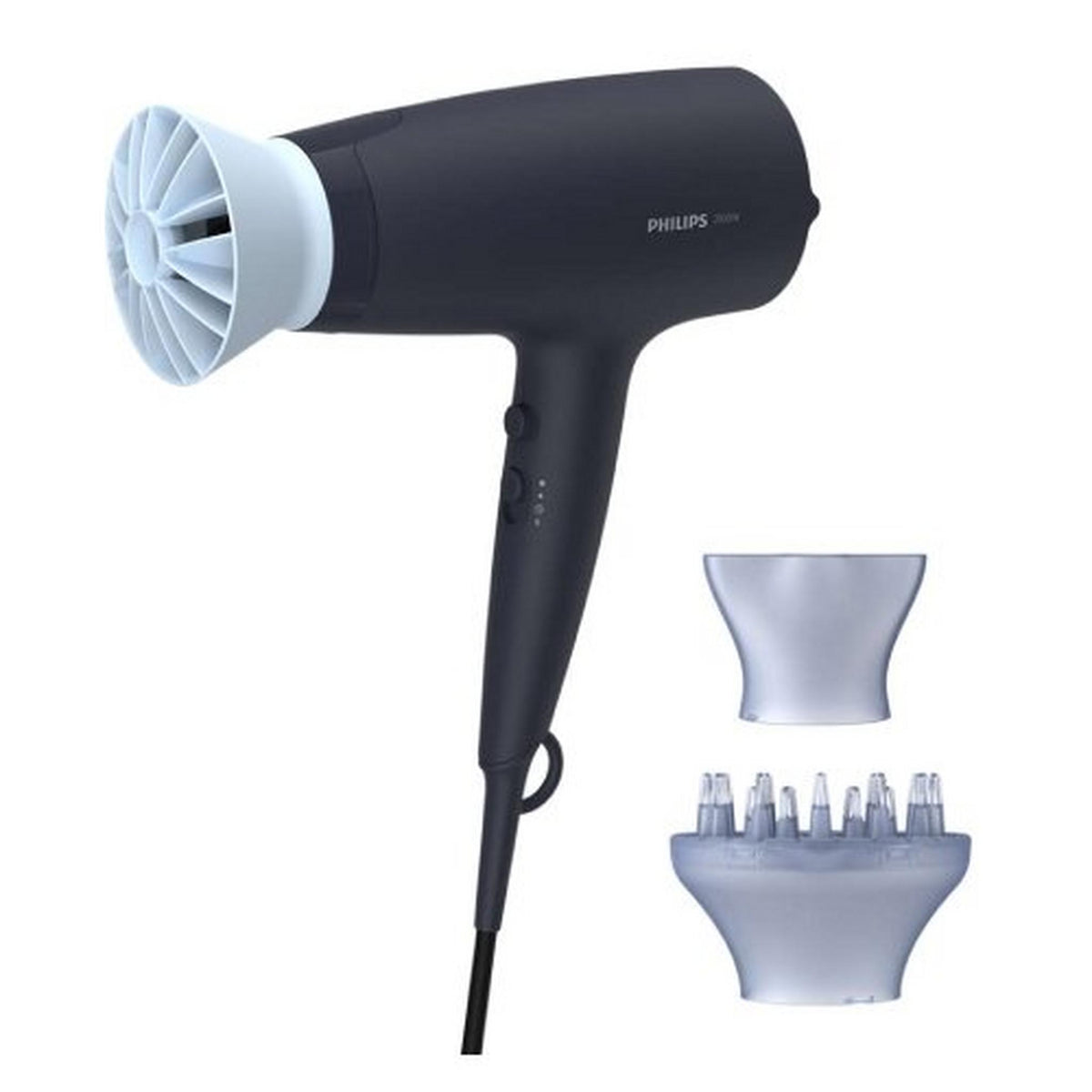 Philips Hair Dryer a Uniqely-Designed Powerful, Fast Drying with Ionic Care for Frizz-Free Hair, 2100W, BHD360/23 - Blue