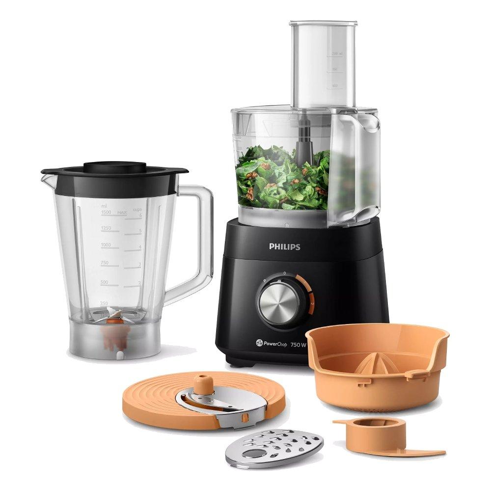 Philips Viva Food Processor With 6 Accessories 750W 1.5L - Black