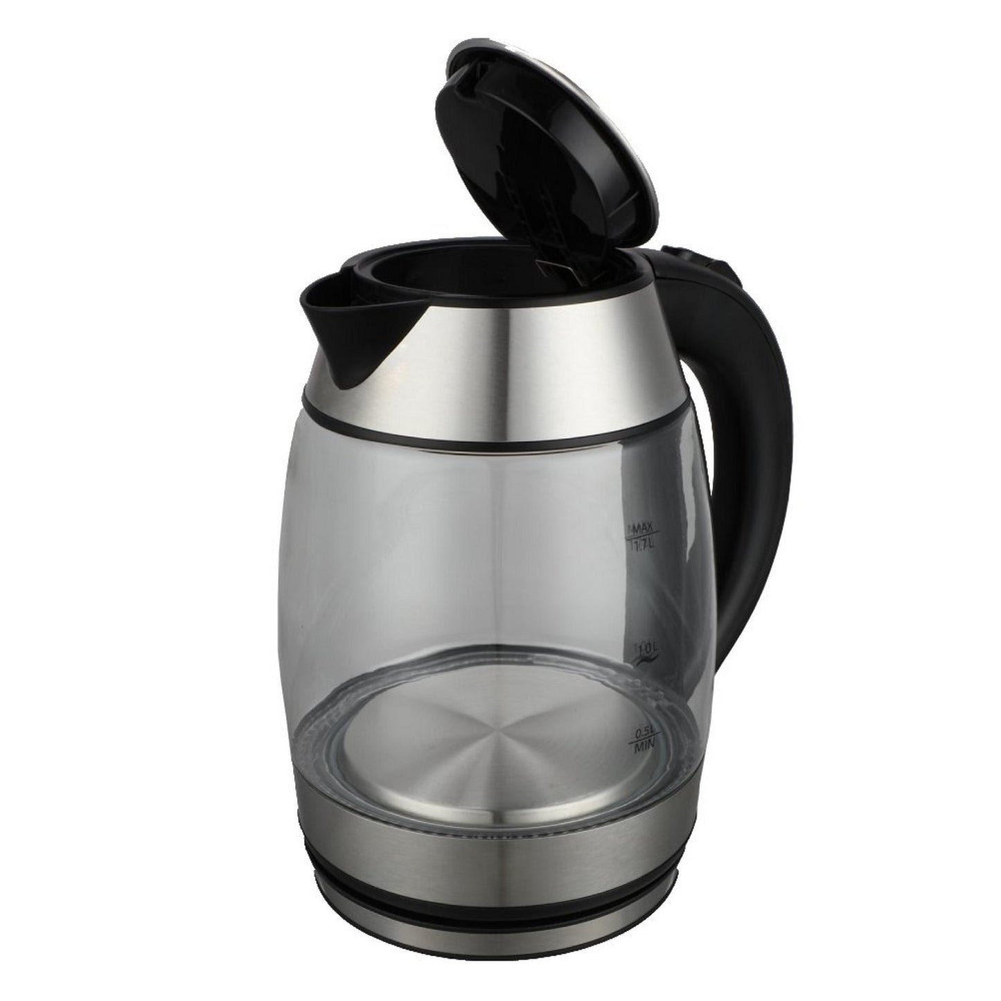 Wansa Glass Kettle, 1.7L, 2200W, KEGX8021B-GS - Stainless Steel