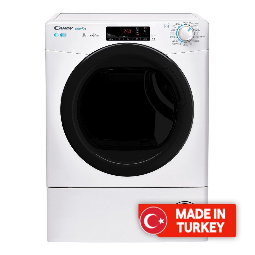 Candy 10kg Smart Pro Front Loading Condenser Dryer, Wifi + Bluetooth - White (CSOE C10TBE-19)