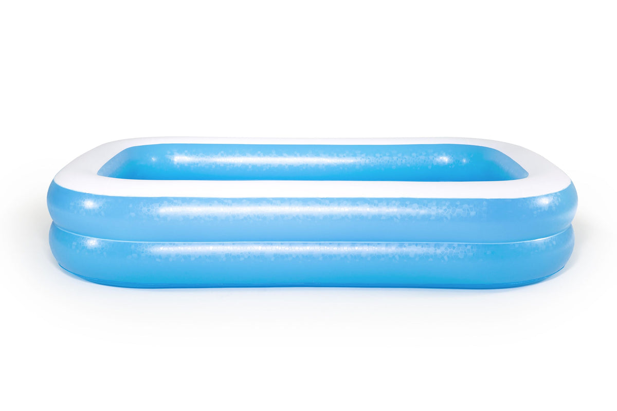 Bestway 2.62M X 1.75M X 51Cm Blue Rectangular Pool (Contents:One Pool, Heavy-Duty Repair Patch) Age 6+