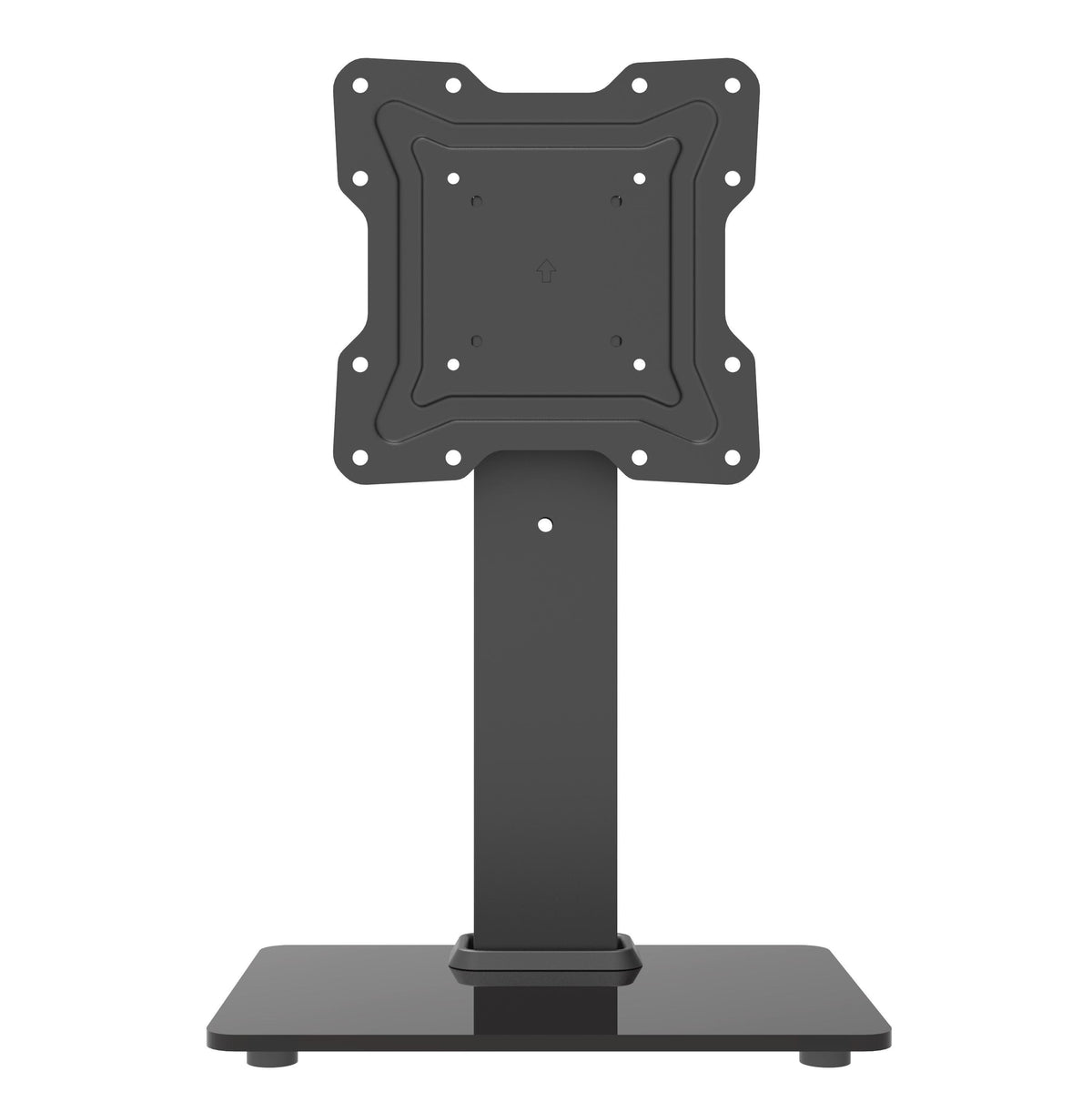 Wansa Glass Basement TV Stand, Fits 17 - 43-inch, 30KG Loading Capacity, STS02-22 - Black