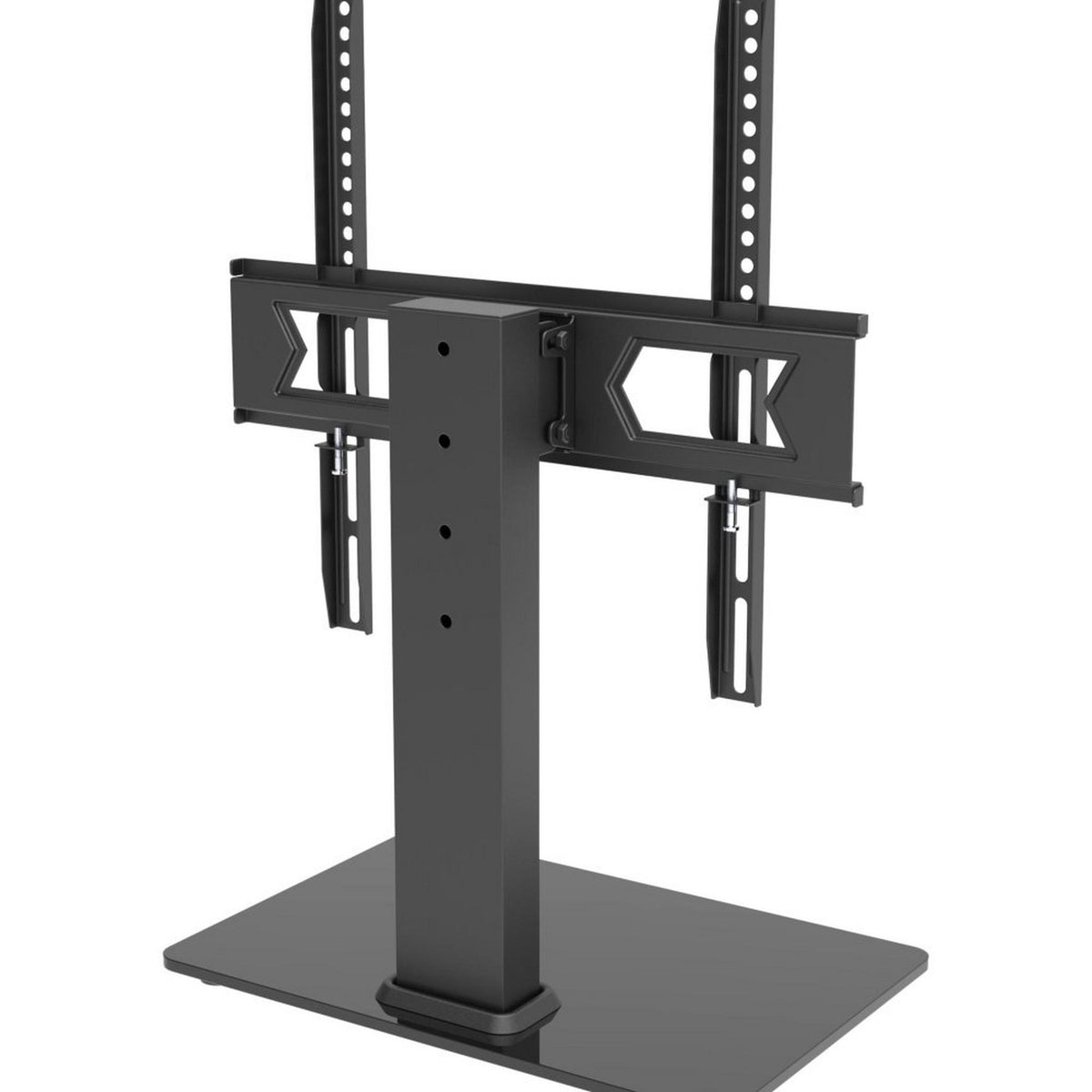 Wansa Glass Basement TV Stand, Fits 23 - 55 inches, 45kg Loading Capacity, STS02-44 - Black